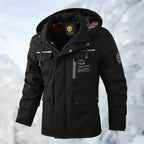 Veste imperméable à capuche avec poches noir pour homme
