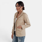 Veste légère col cranté avec poches pour femme