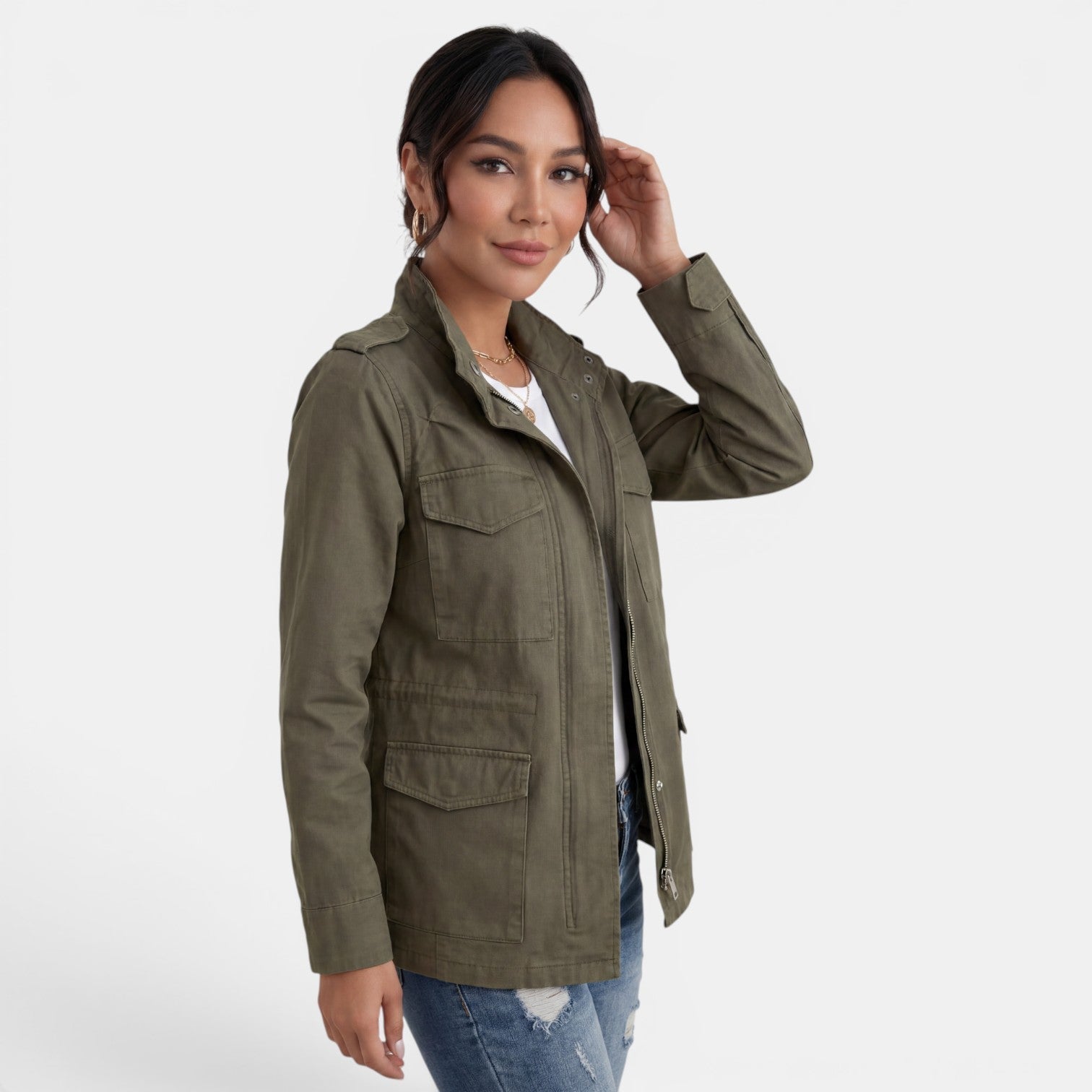 Veste légère col cranté avec poches pour femme – vue 5