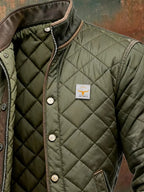 Veste bomber matelassée col montant à pressions pour homme