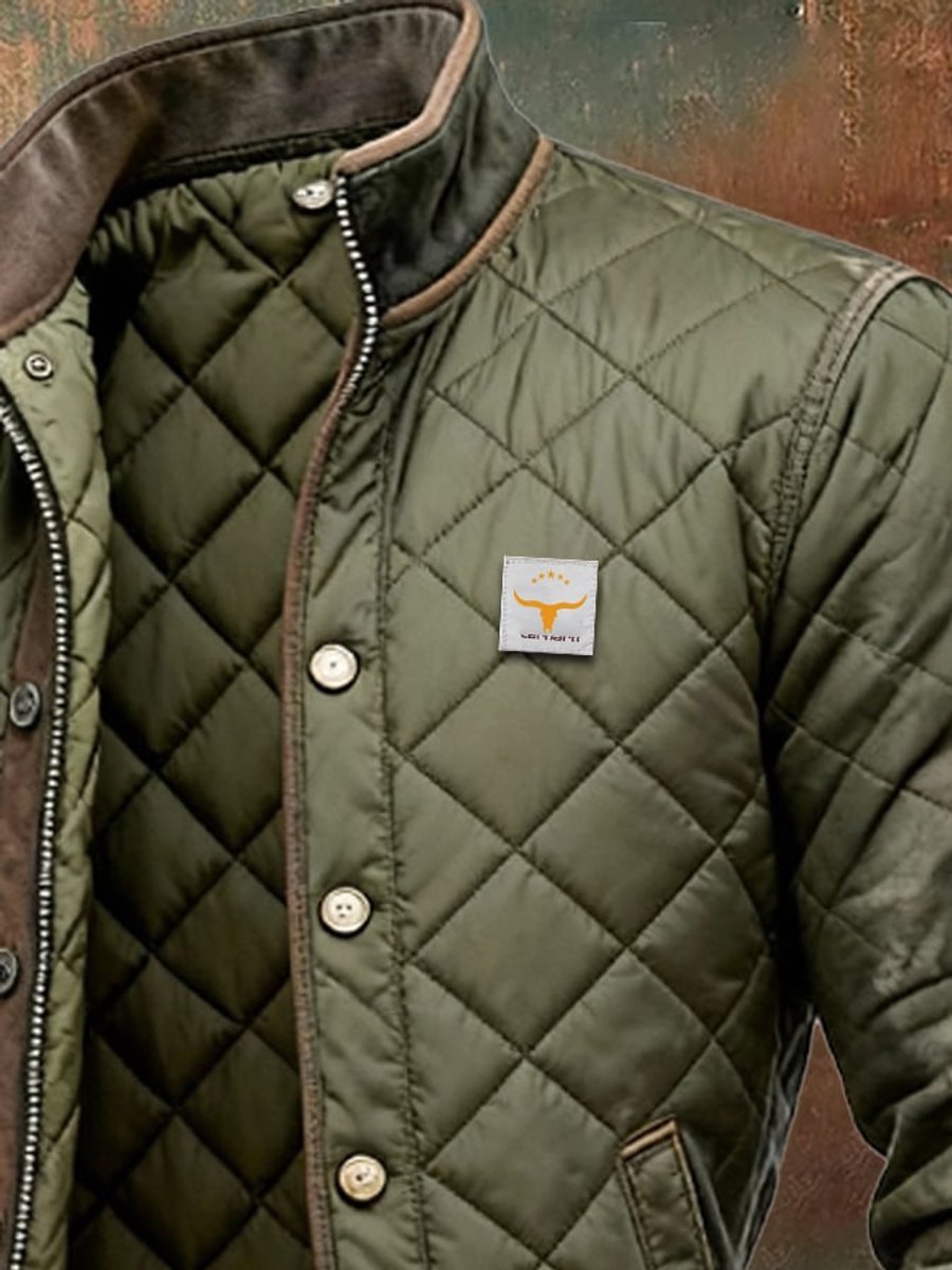 Veste bomber matelassée col montant à pressions pour homme