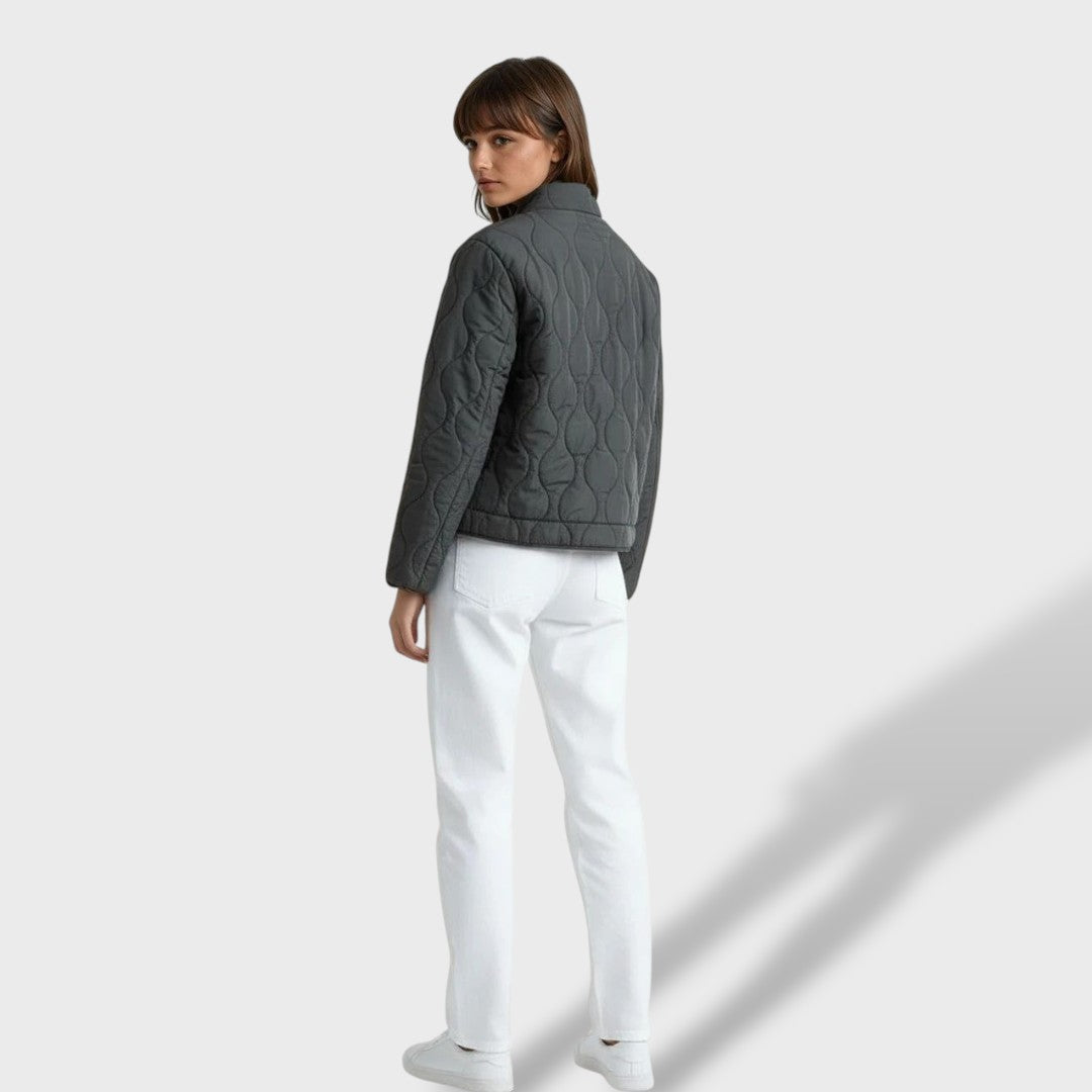 Veste matelassée courte col montant pour femme