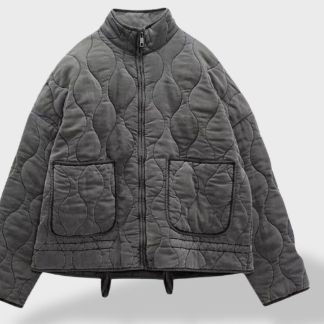Veste matelassée courte col montant pour femme – vue 2