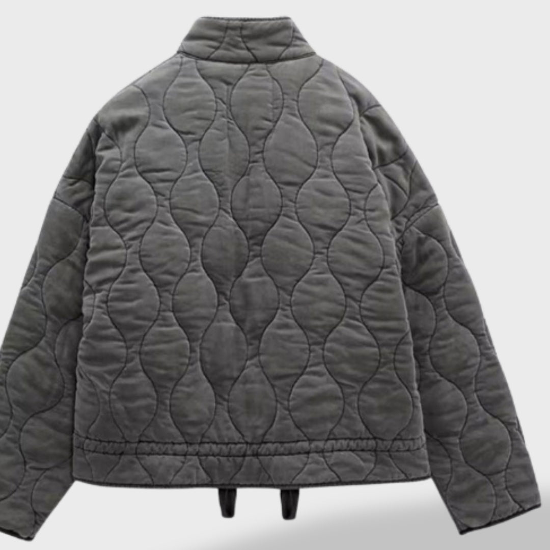 Veste matelassée courte col montant pour femme – vue 3