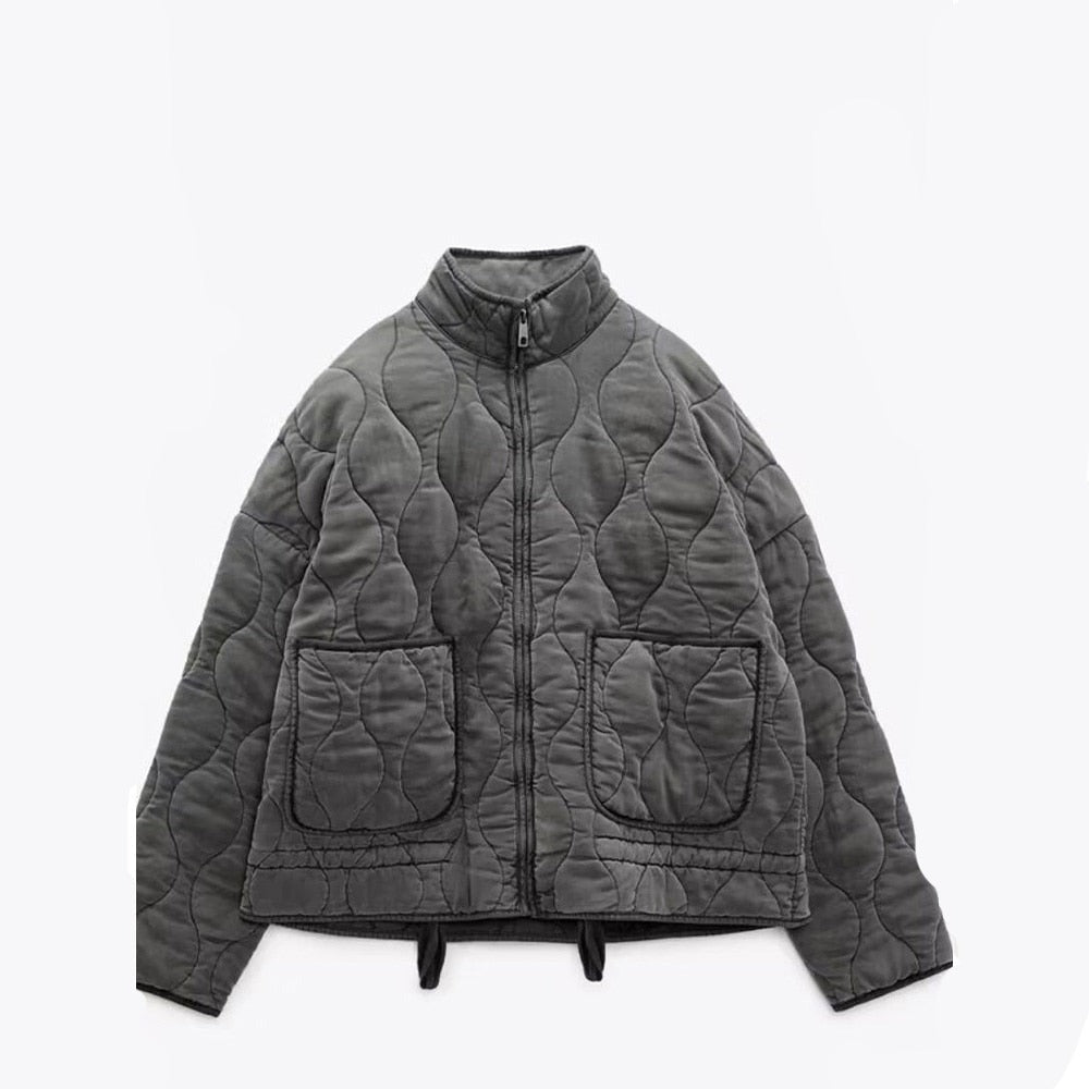 Veste matelassée courte col montant pour femme – vue 4