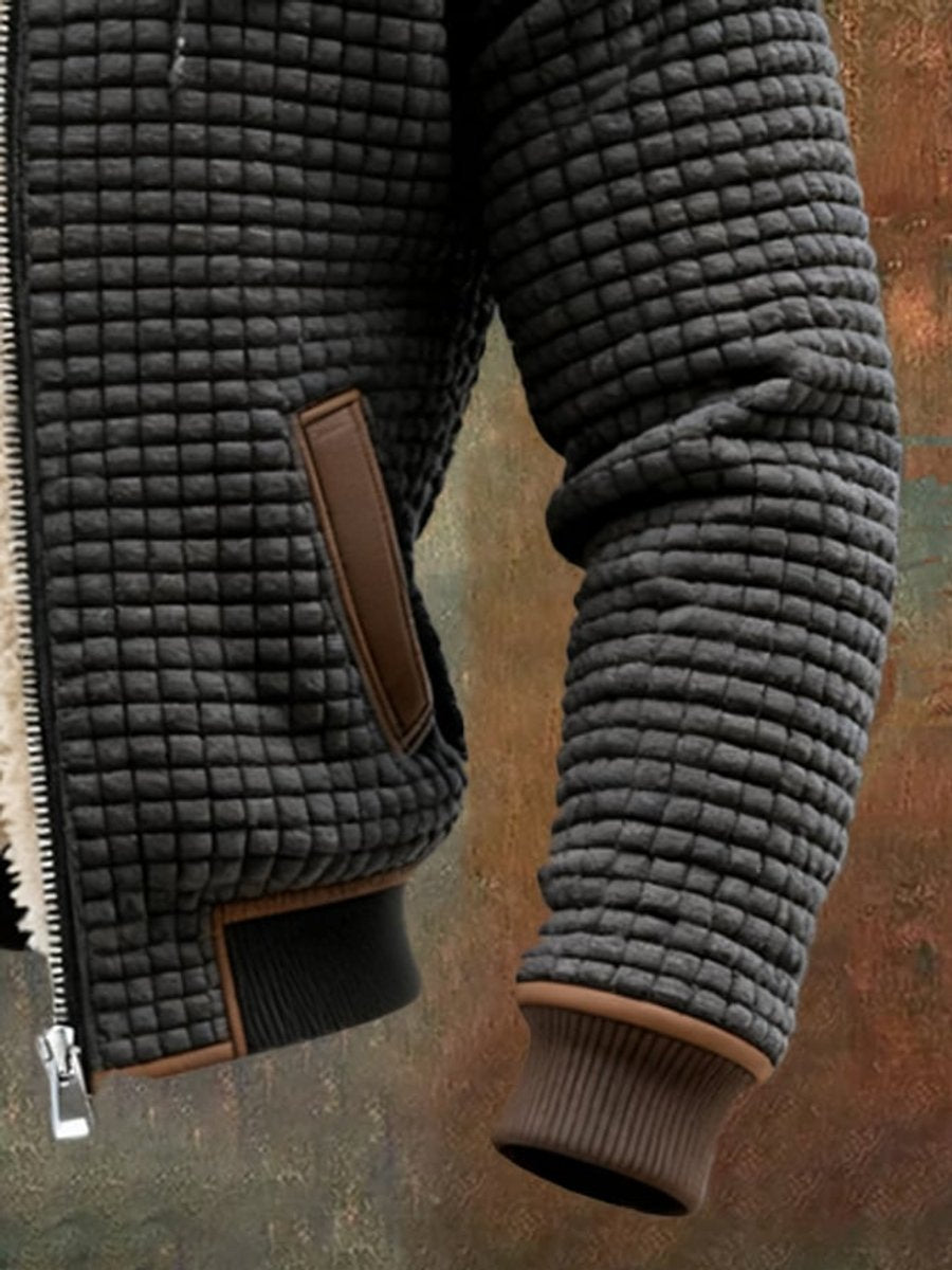 Veste matelassée capuche doublée sherpa pour homme – vue 3