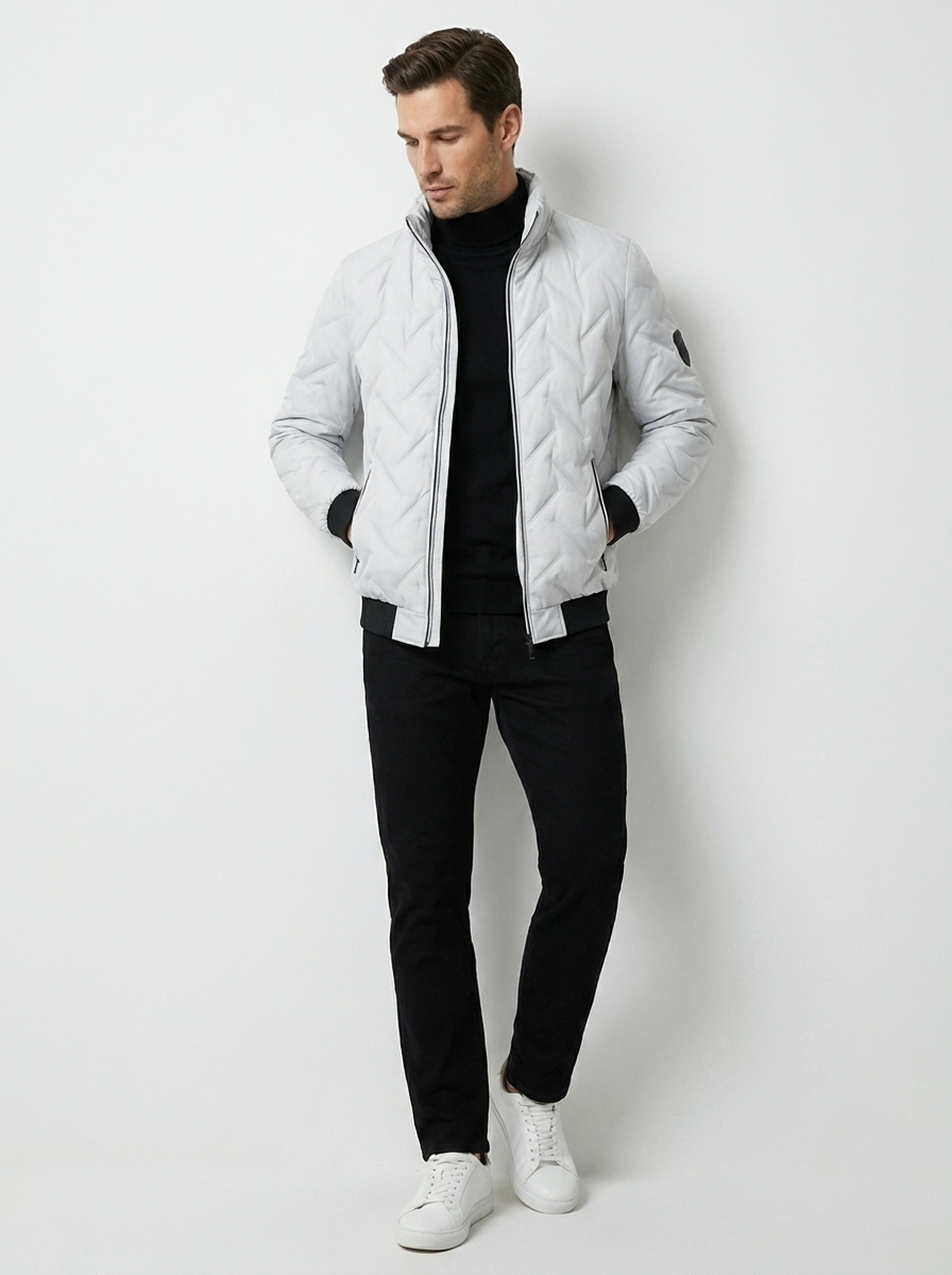 Veste matelassée légère à col montant pour homme – vue 2