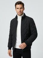 Veste matelassée légère à col montant noir pour homme