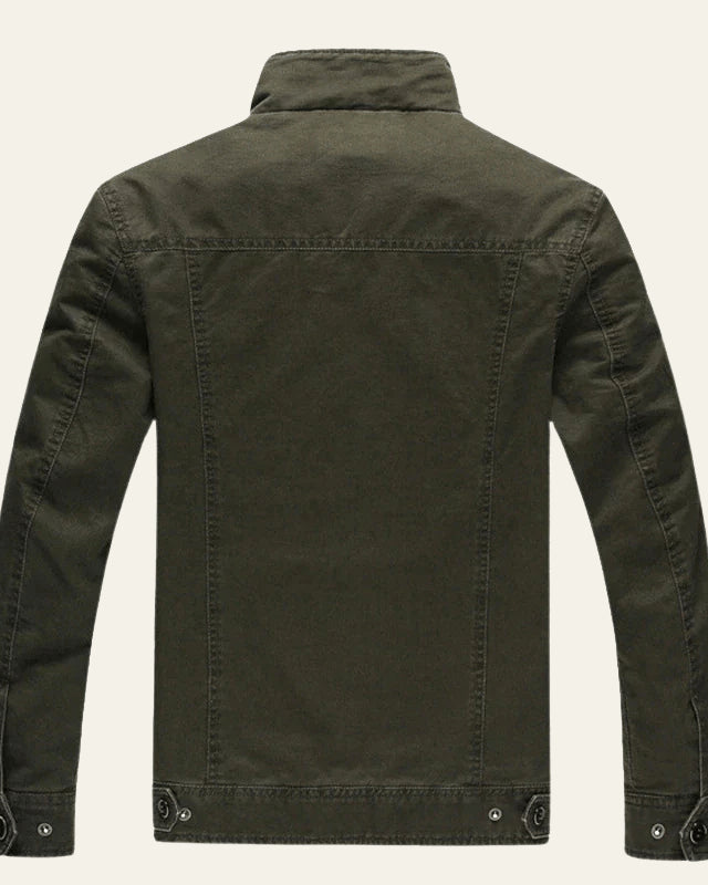 Veste militaire col montant multi-poches pour homme