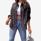 Veste oversize à détails effilochés pour femme – vue 4