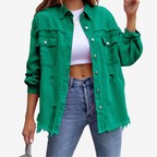 Veste oversize à détails effilochés pour femme – vue 2