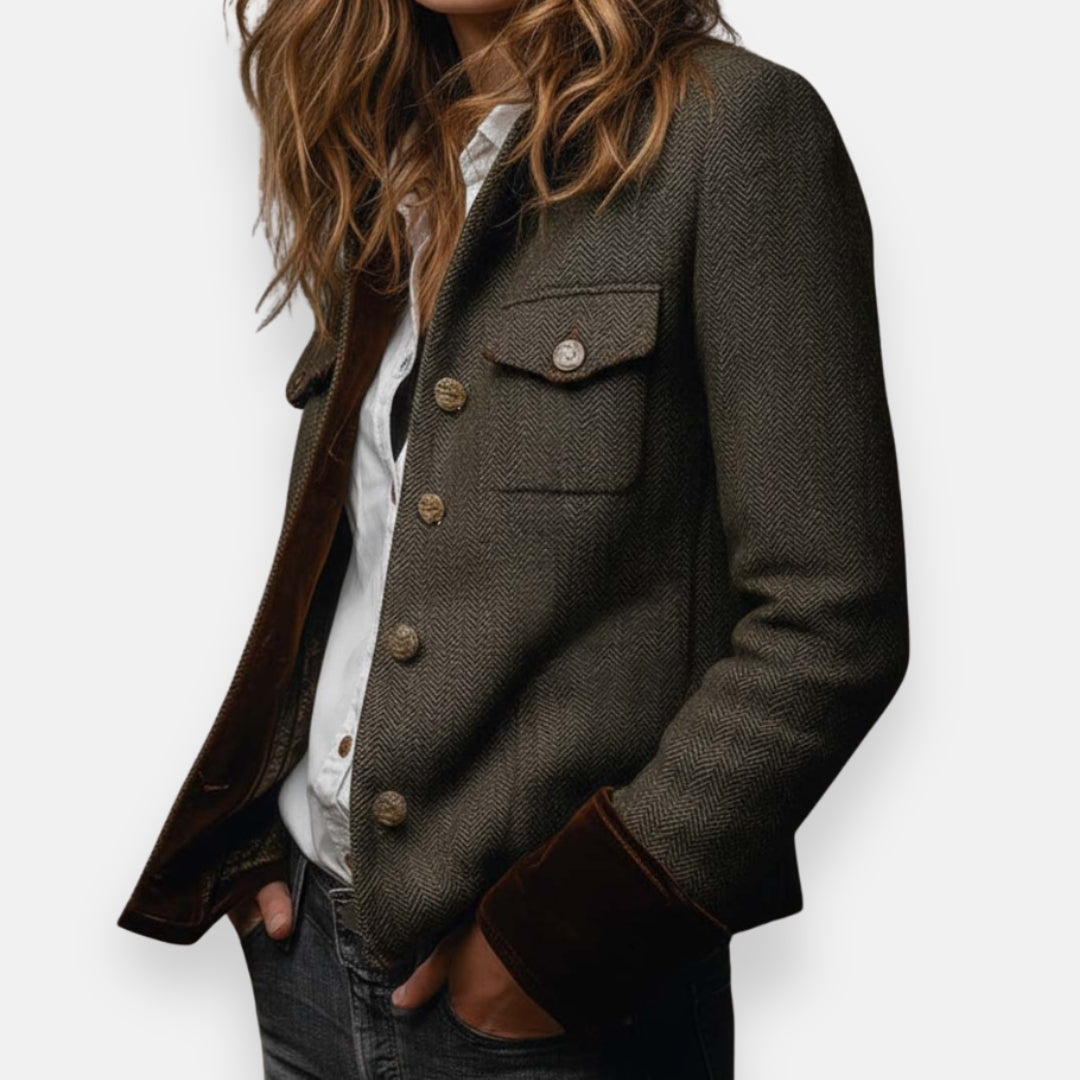 Veste structurée poches plaquées finitions contrastées pour femme – vue 2