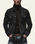 Veste trucker côtelée avec poches poitrine pour homme – vue 2