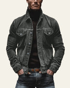 Veste trucker côtelée avec poches poitrine pour homme – vue 3