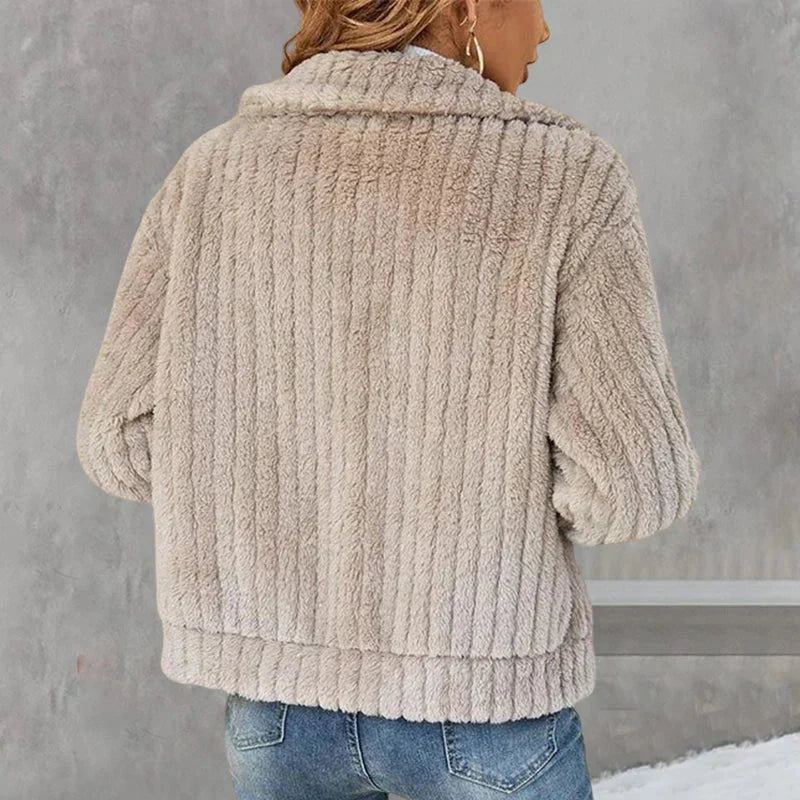 Veste zippée douce col montant pour femme – vue 4