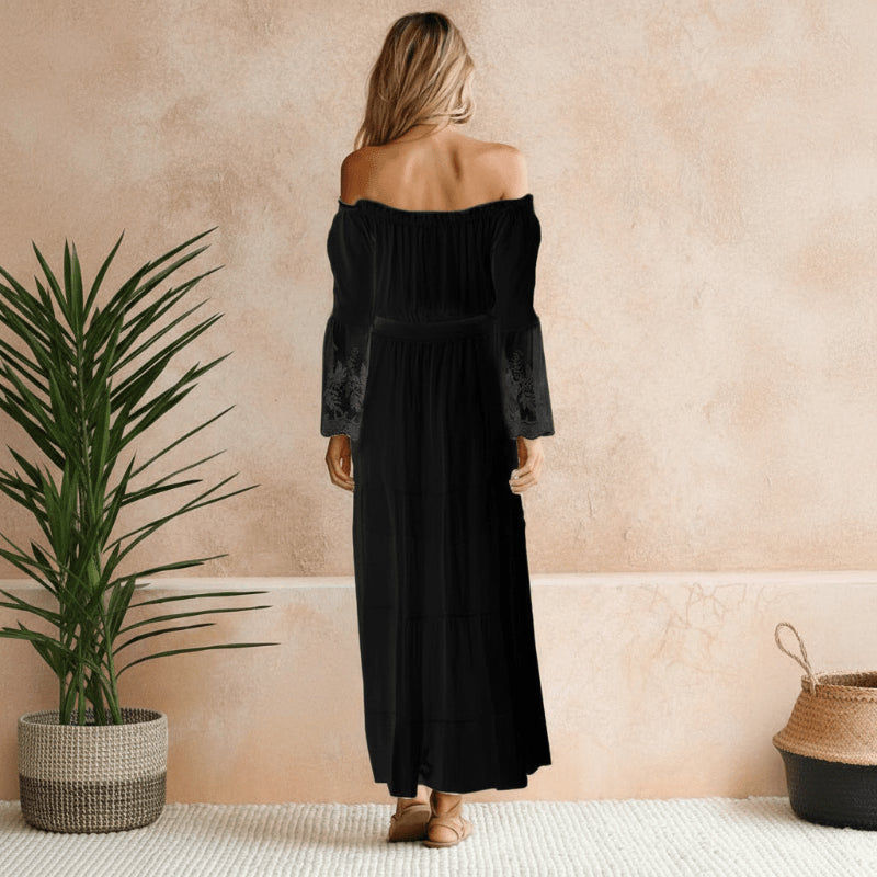 Vue complète de la robe en pied sur modèle