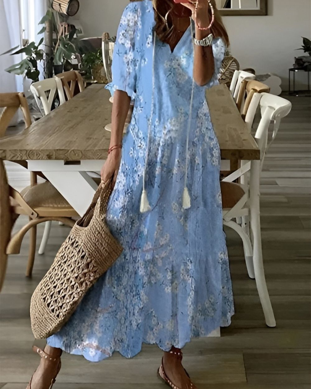 Vue arrière de la robe maxi ikat
