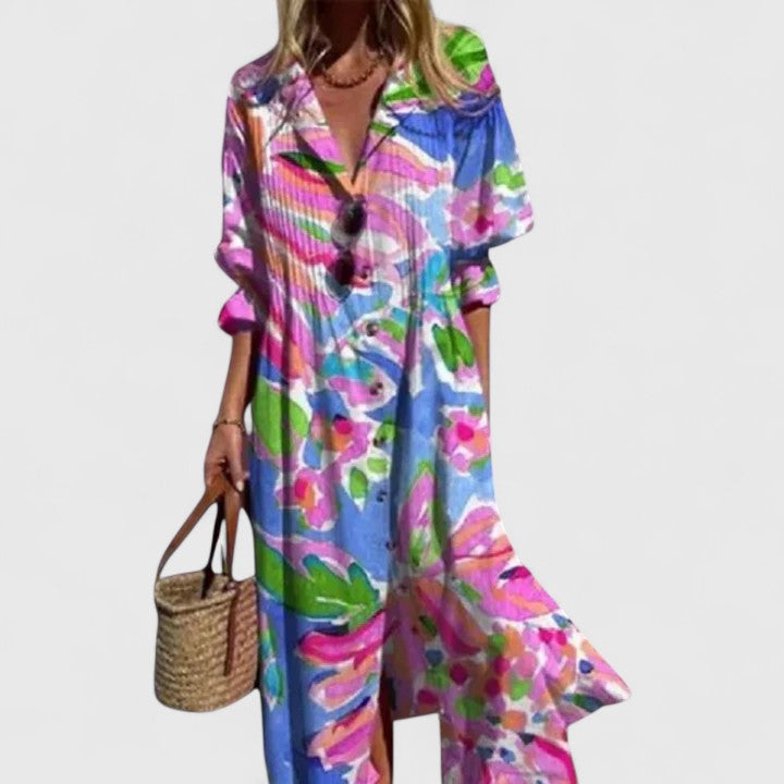 Robe chemise maxi vue de dos