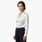 Blouse satinée vue de profil gauche