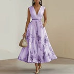 Robe longue femme, vue de profil trois-quarts
