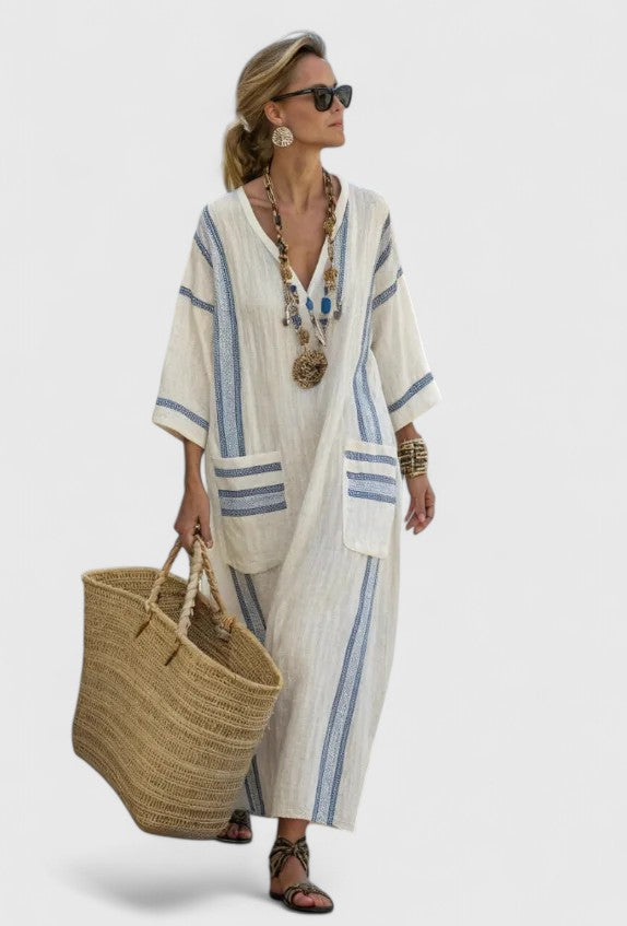 Robe maxi rayures vue de dos