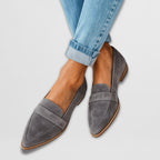Détail de la semelle intérieure rembourrée des mocassins